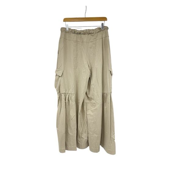 Free People Beach Wide Leg Cargo Pull On Beach Pants Cotton Womens Medium - Picture 2 of 8
